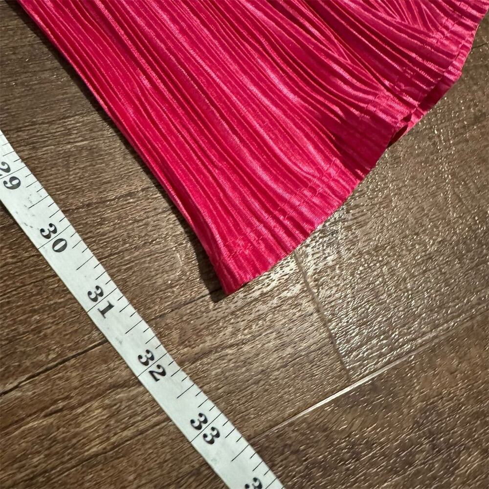 Women's Pink Wide-Leg Disco Pants S 70s Retro Party Plisse Costume Cosplay READ - Picture 7 of 7